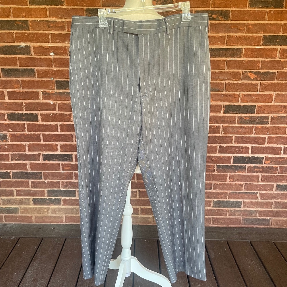 Perry Ellis - Gray Pinstripe Slacks - 36x29